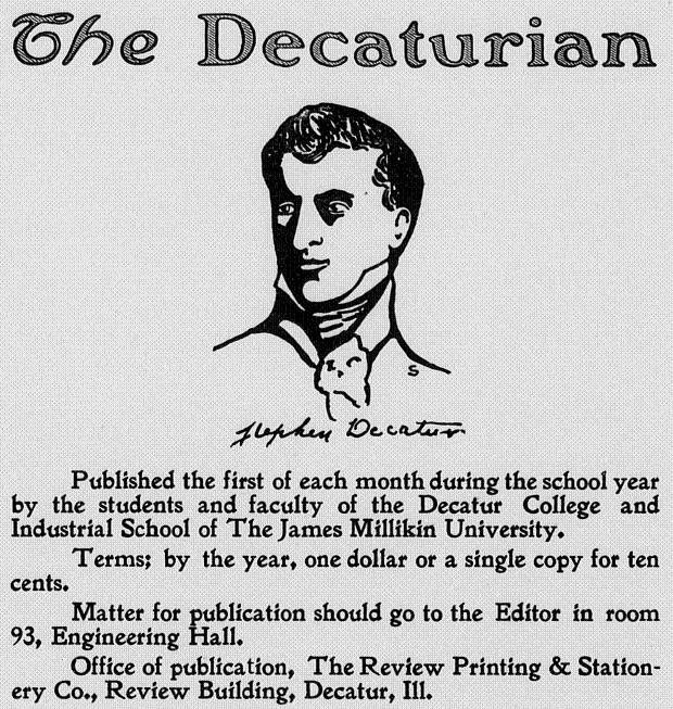 The Decaturian November 1903 page 8 Masthead