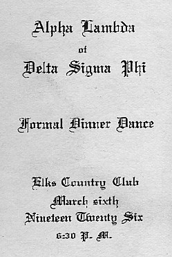 Title page of dance card