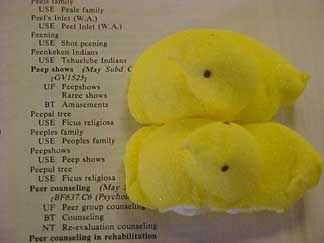 Photo of Peeps using the Library of Congress Subject Headings