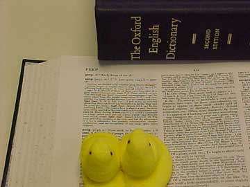 photo of Peeps using the Oxford English Dictionary
