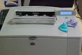 photo of Peeps wasting printer paper