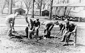 Millidek photo of cadets digging in