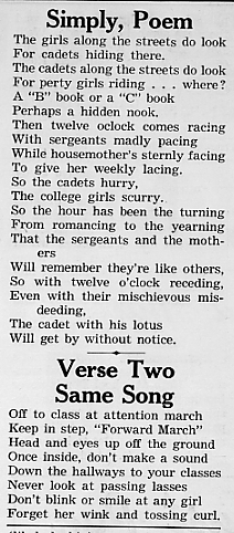 Simply, poem/verse two same song, September 1943 Decaturian