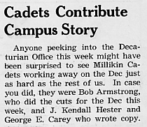 Cadets contribute campus story, September 1943 Decaturian