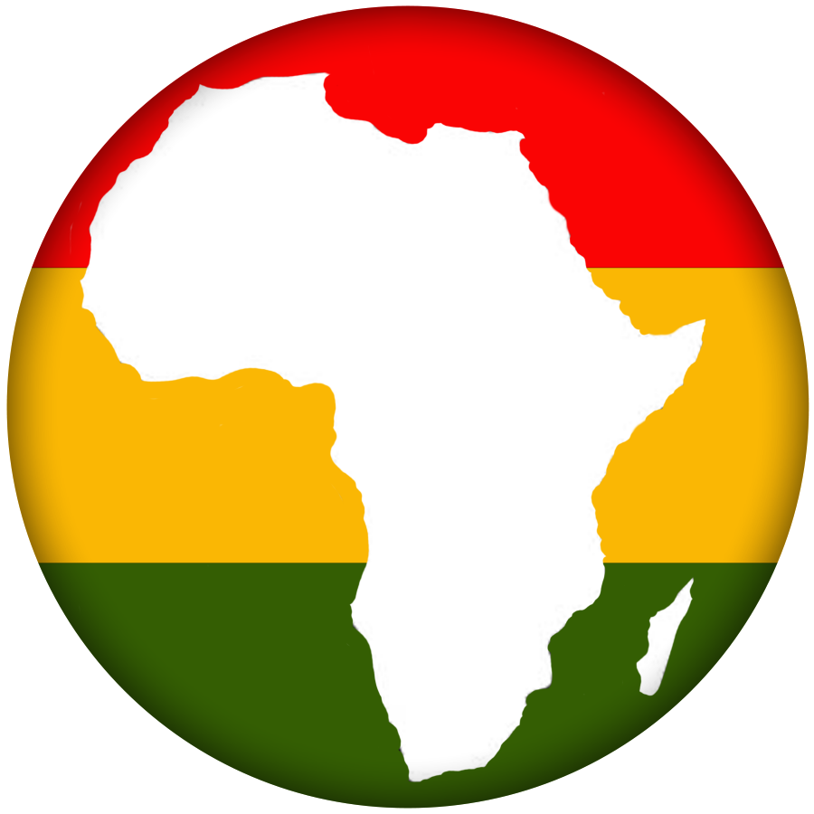 African continent image over African flag colors