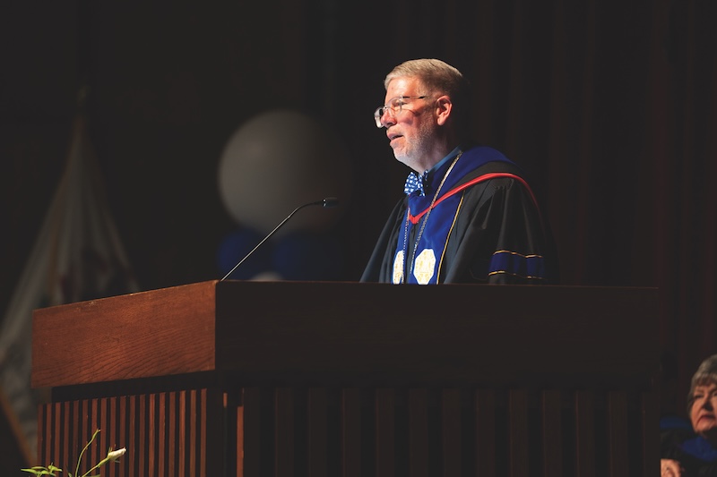 Dean speaking at inauguration