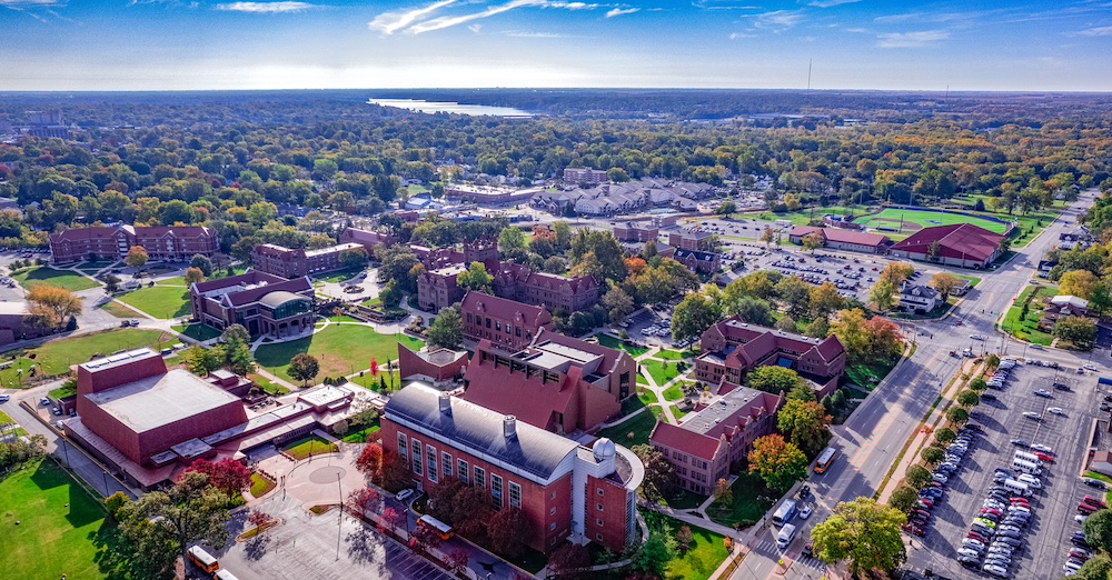 Aerial view of Millikin University