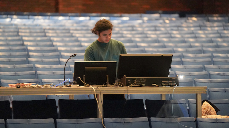 Student working at computer