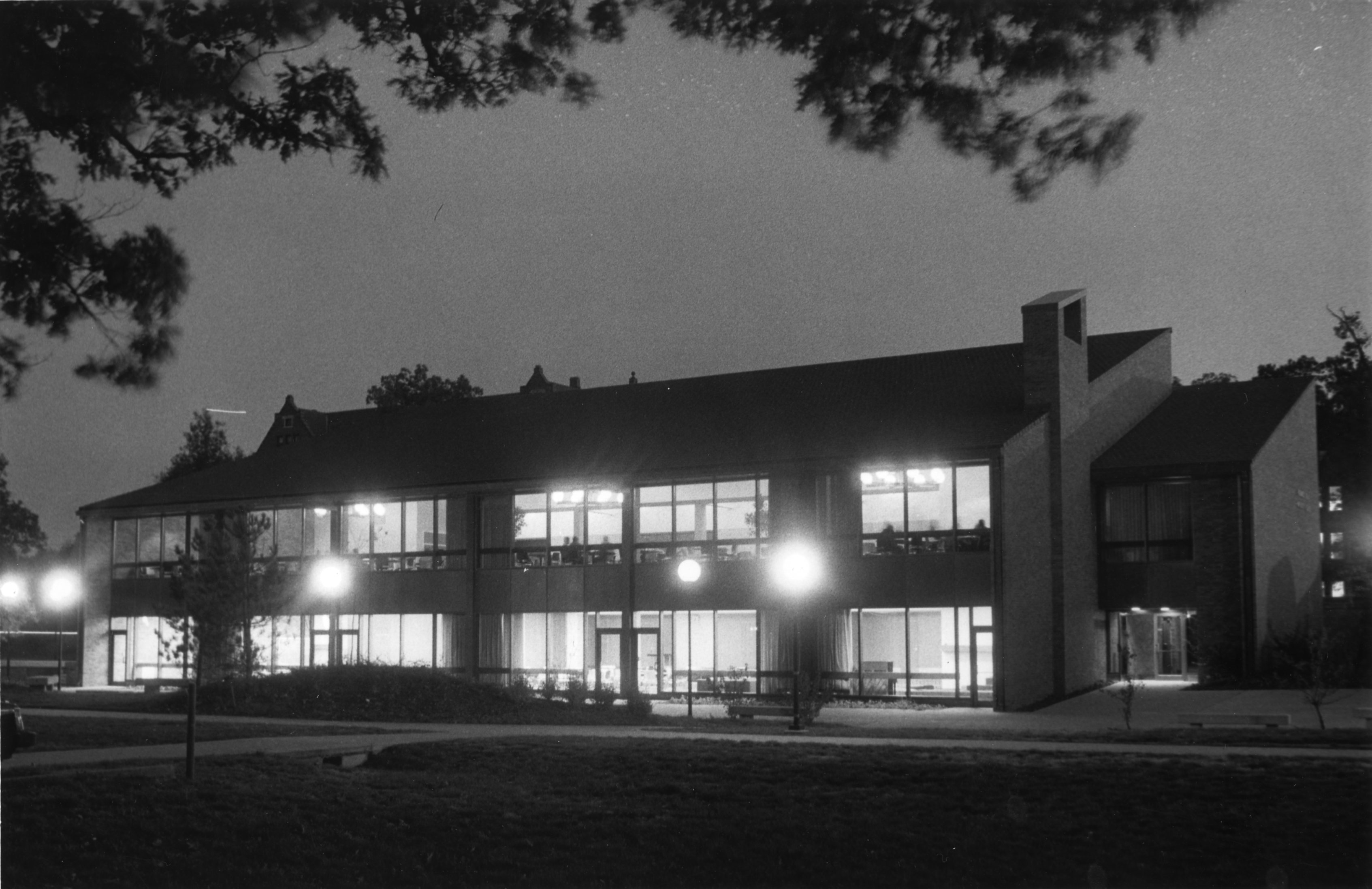 Black and white photo of Richards Treat University Center