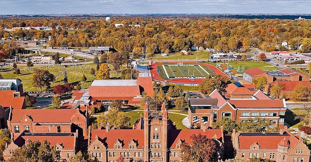aerial view of campus