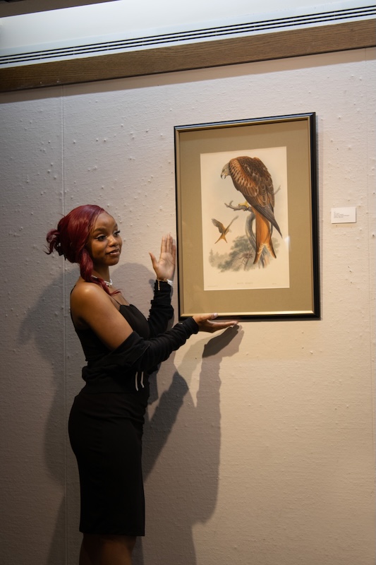 person presenting artwork