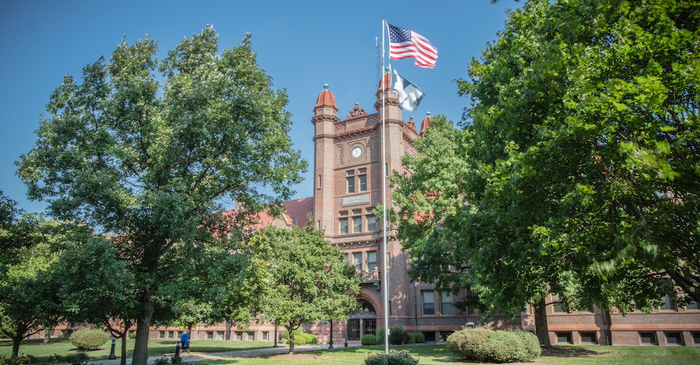 View of Shilling Hall in Summer