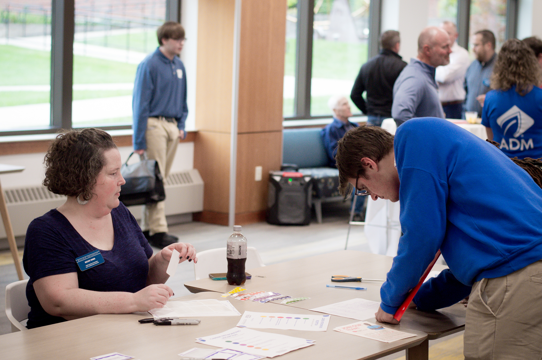 Becky Nims helping a student