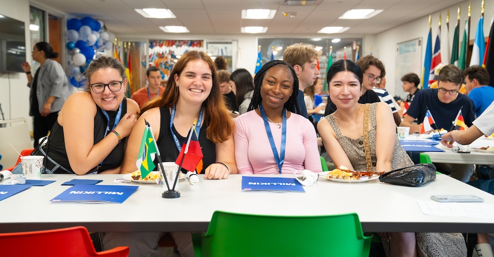 students sitting at table