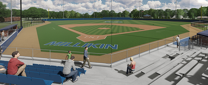 millikin baseball university field projects construction facility updates president office turf being