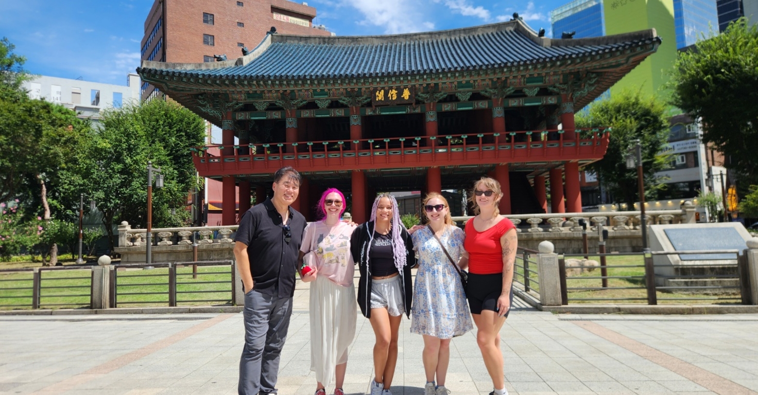 Students and faculty member in Korea