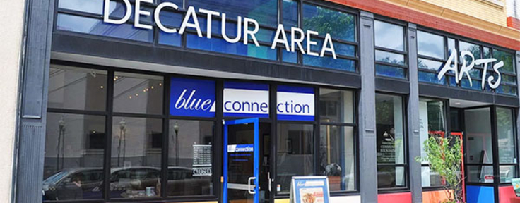store front of blue connection
