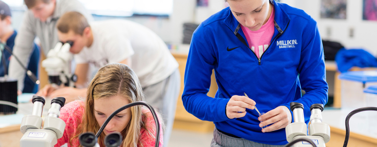 two students working in a lab