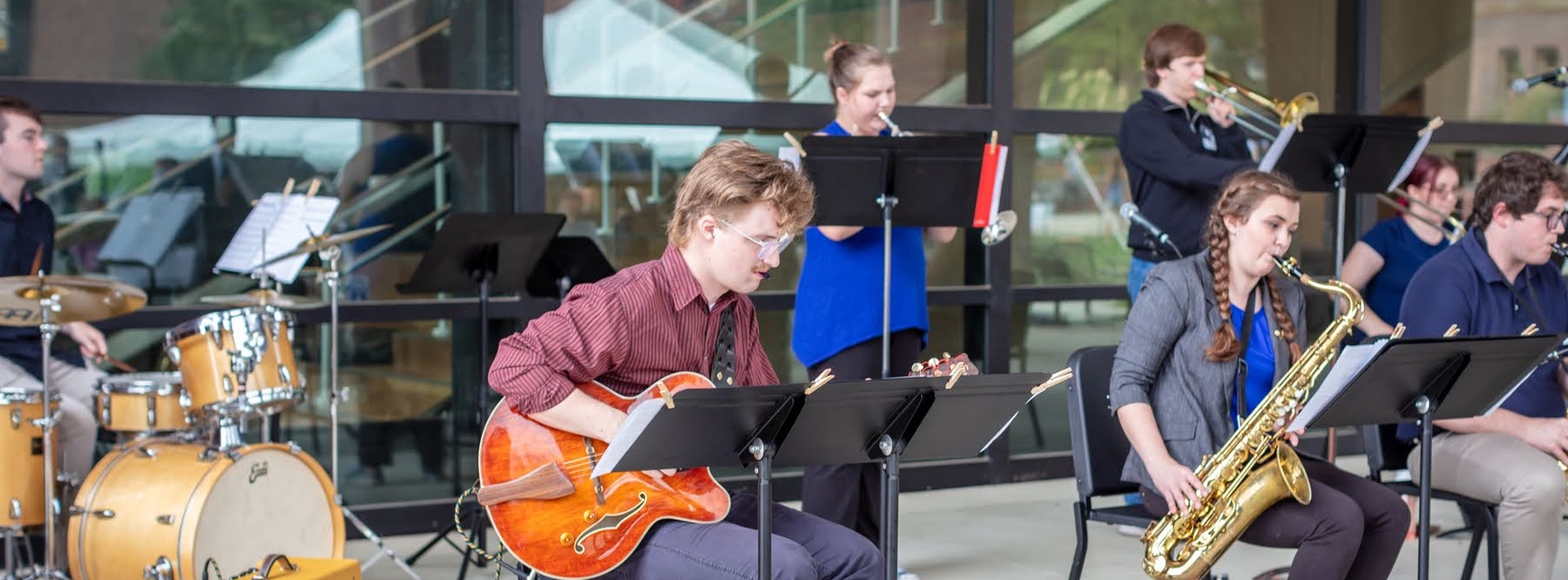 Students playing instruments