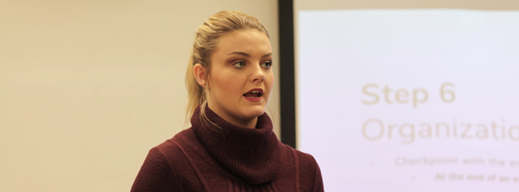 Female student presenting