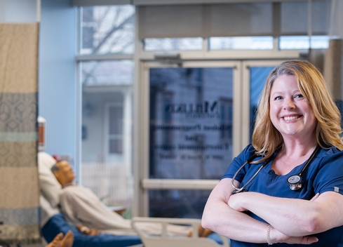 Nursing student smiling