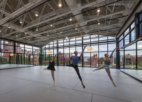 Students dancing