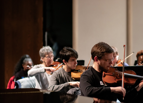 students playing violin