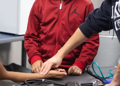 students practicing occupation therapy