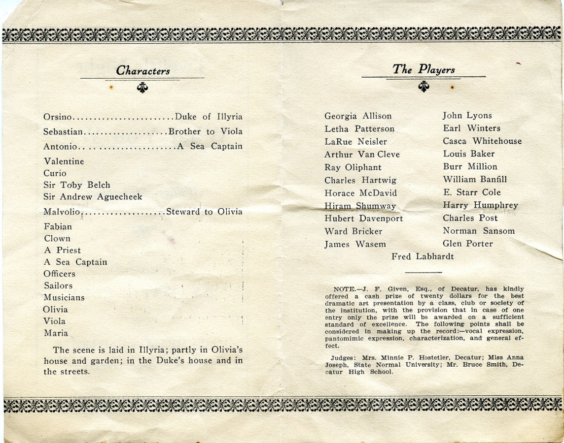 Twelfth Night program, 1907