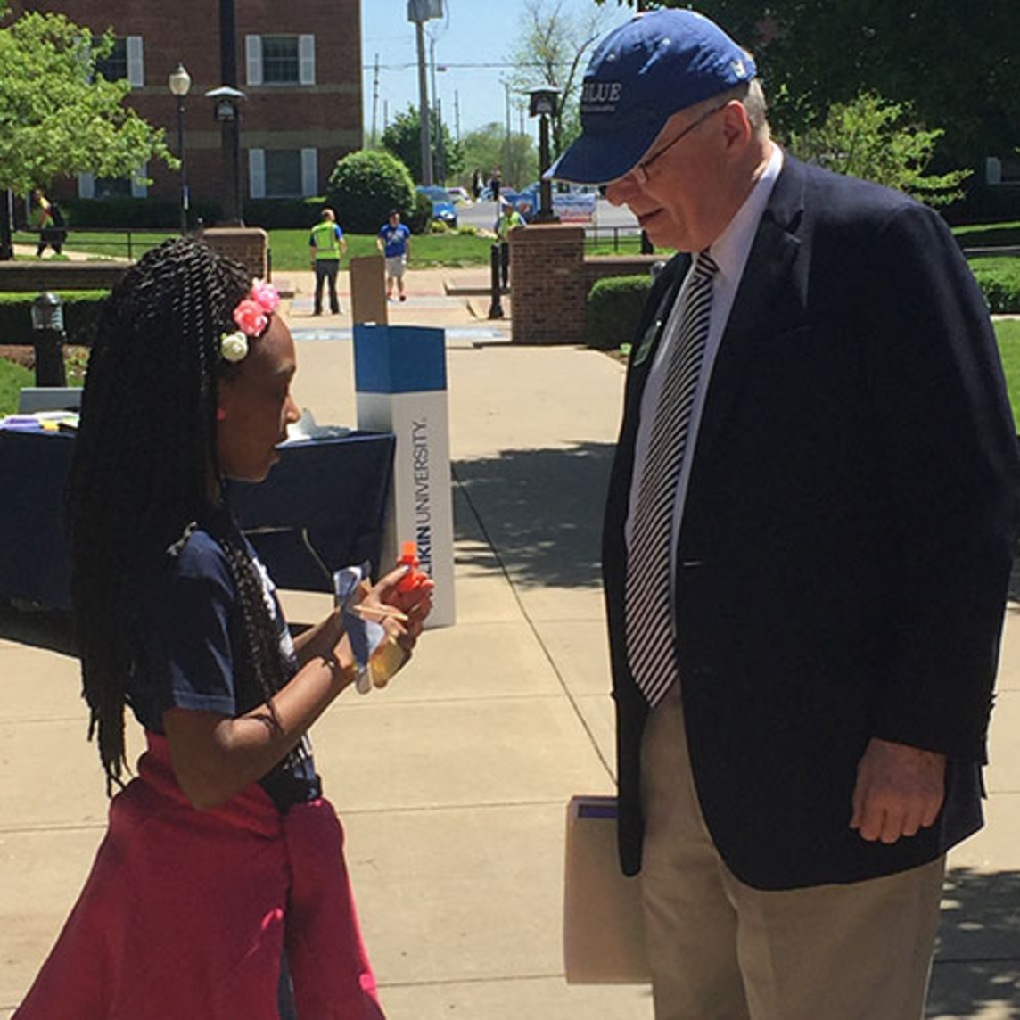 president white with french academy student