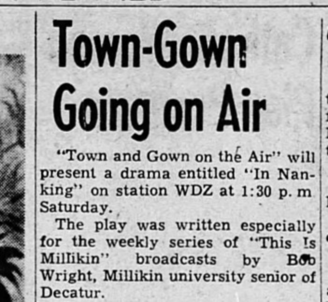 Town and Gown on air, 1950