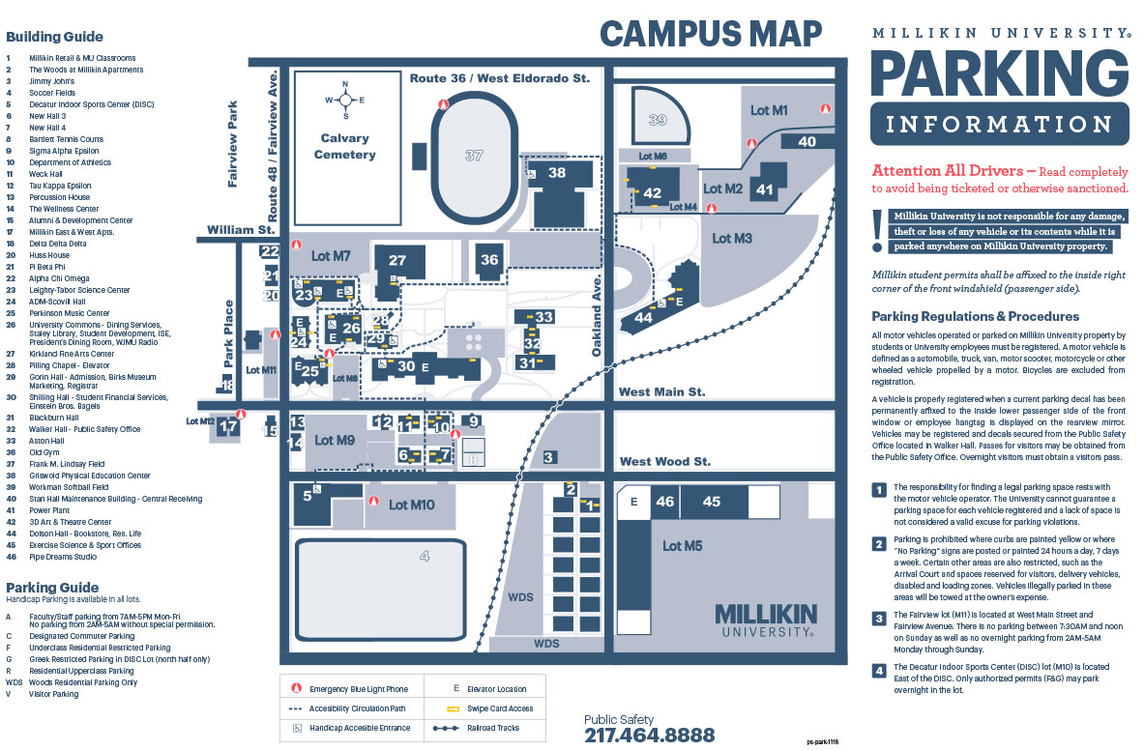 millikin parking map