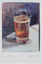 A painting of a pint of beer.