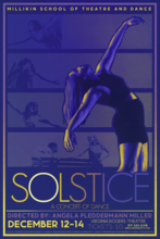 Poster for Solstic showing a girl dancing. 