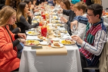 students eating 