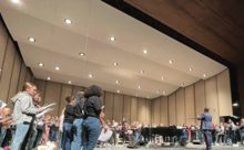 Students singing in a choir